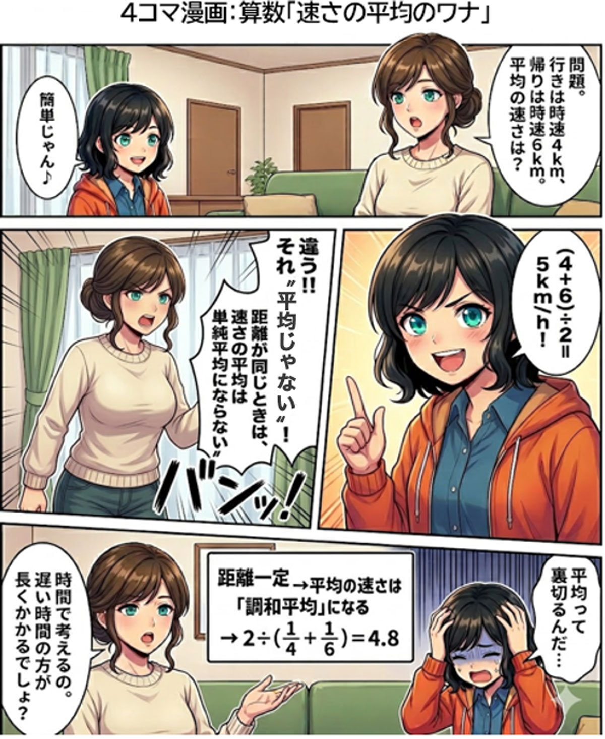 算数「速さの平均のワナ」