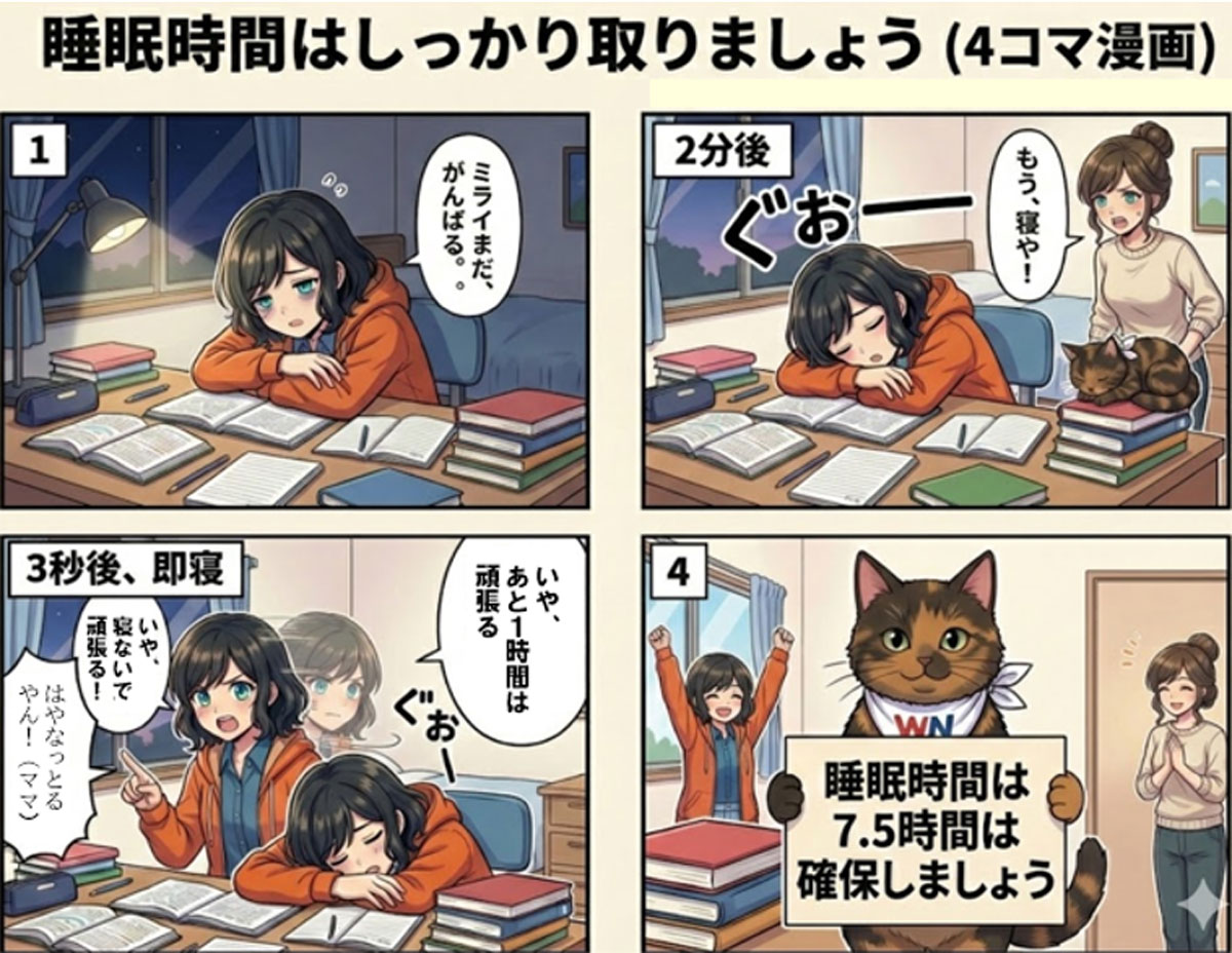 睡眠時間は取りましょう